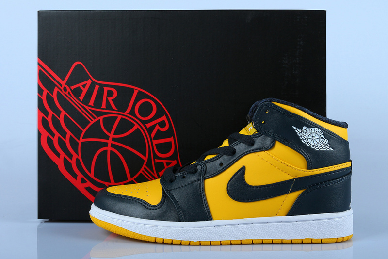 Air Jordan 1 Men Shoes Yellow/Black Online